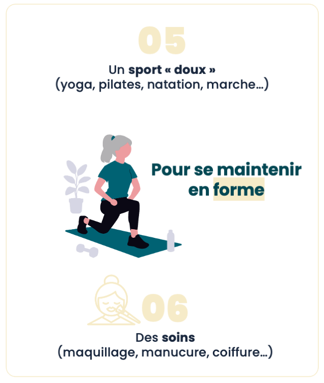 Infographie 13 idées d'activités pour une personne âgées, n°2 (description détaillée ci-dessous)