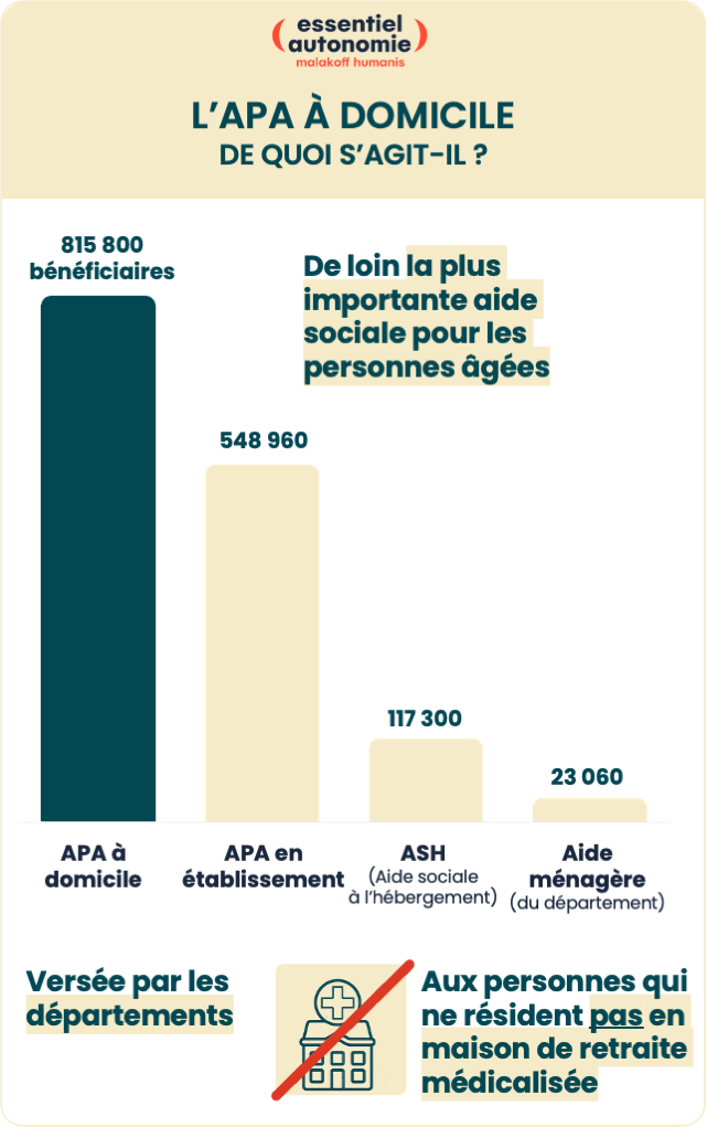 Infographie n°1 : L'Apa à domicile (voir la description ci-dessous)